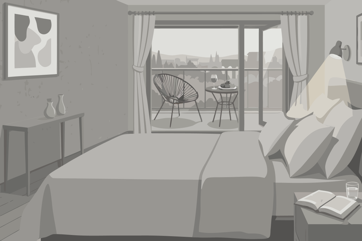 Zweibettzimmer mit Meerblick